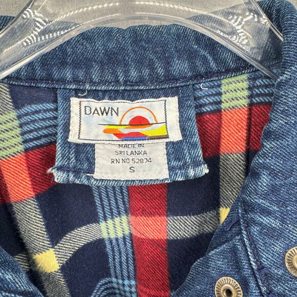 Vintage 80's Dawn Dark Wash Denim Flannel Lined Pleated Boxy Puff Jean Jacket - Picture 14 of 16